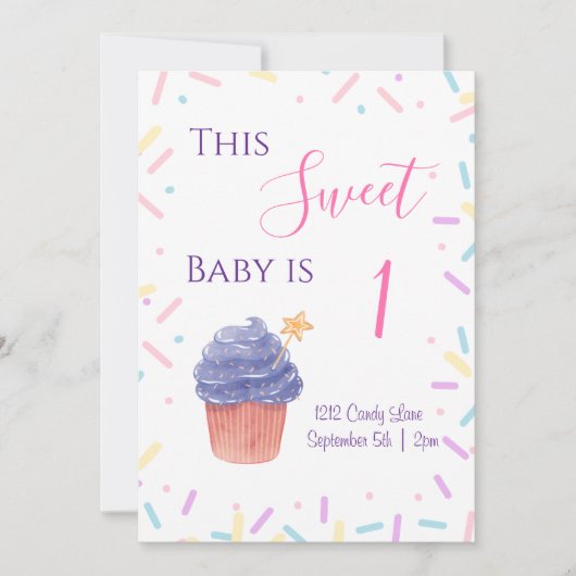 Sprinkle Birthday Invitation Kaart (Voorkant)