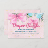 Sprinkle Butterfly Baby Diaper Raffle Ticket Kaart (Voorkant / Achterkant)