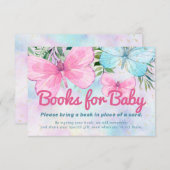 Sprinkle Butterfly Baby shower Book Request Card Kaart (Voorkant / Achterkant)