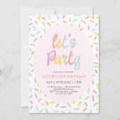 Sprinkle Confetti Birthday Invitation Kaart (Voorkant)