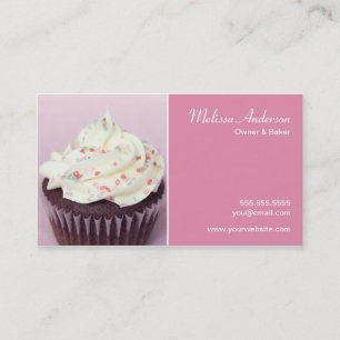 Sprinkle Cupcake Roze Visitekaartje