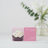 Sprinkle Cupcake Roze Visitekaartje (Staand voorkant)