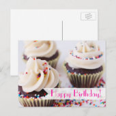 Sprinkle Cupcakes Happy Birthday Briefkaart (Voorkant / Achterkant)