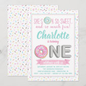 Sprinkle Donut Folie Balloon eerste verjaardagsfee Kaart (Voorkant / Achterkant)