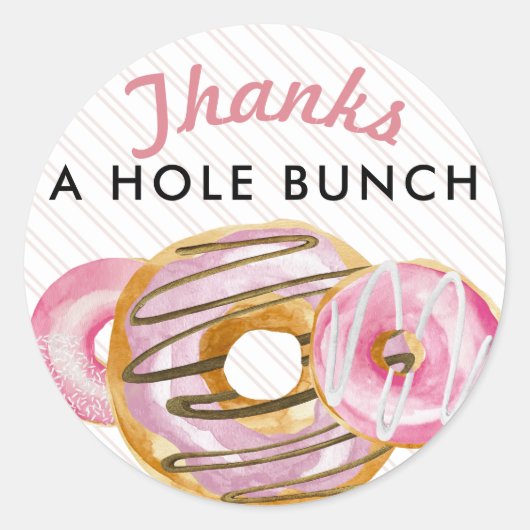 Sprinkle Donut | Schattige roze dank u Ronde Sticker (Voorkant)