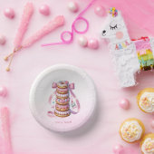 Sprinkle Donuts Roze Lint Papier Bowl Papieren Kommen (Feest)