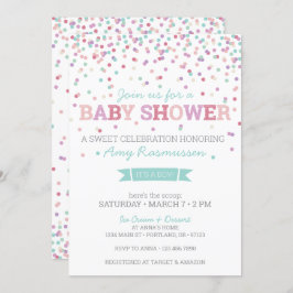 Sprinkle Ice Cream Baby shower Invitation - Boy Kaart