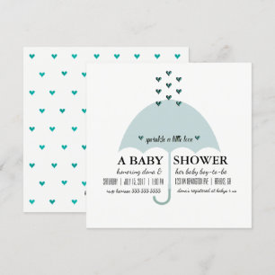 Sprinkle Love Baby Blue Shower Uitnodiging