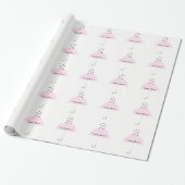 Sprinkle Love Baby Girl Shower Party Pink Cadeaupapier (Uitgerold)