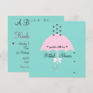 Sprinkle Love Blauwgroen Blue & Pink Party Shower Kaart