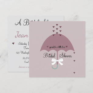 Sprinkle Love Mauve & Gray Bruiloftsfeest Uitnodig Kaart