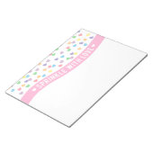 Sprinkle met liefdeskleurige harten notitieblok (Schuin)