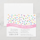 Sprinkle met Love Baby Sprinkle Invitations Kaart (Voorkant / Achterkant)