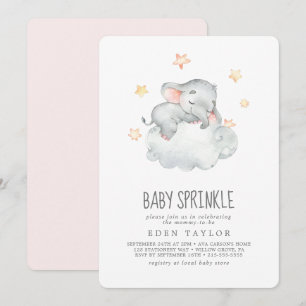 Sprinkle Sprinkle Slapende kleine olifant-Baby Kaart