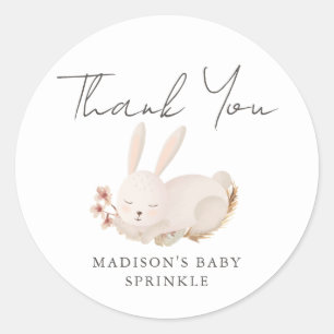 Sprinkle Sprinkle Sprinkle Sweet Bunny Calligraphy Ronde Sticker