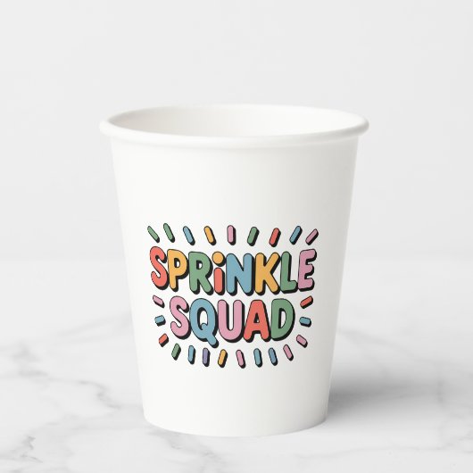 Sprinkle Squad | Baby-strooi Papieren Bekers (Voorkant)