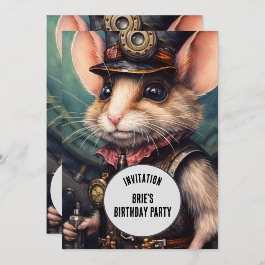 Sprinkle Steampunk Dier Aangepaste naam Kaart (Voorkant / Achterkant)