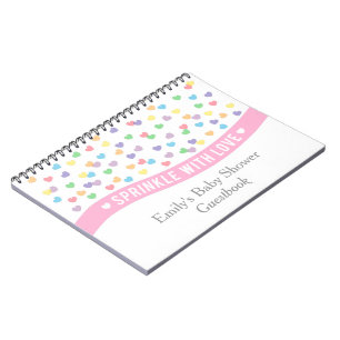 Sprinkle with Love, Baby Shower Gastenboek Notitieboek