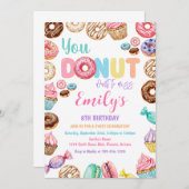 Sprinkled Donut Birthday Party for Girl Invitation (Devant / Derrière)