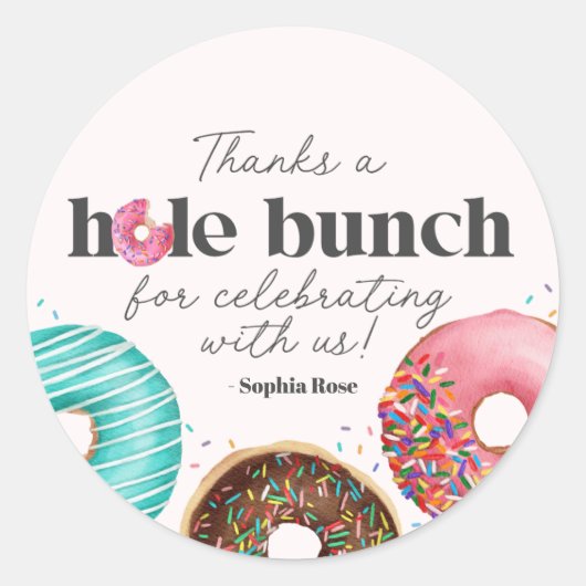 Sprinkled Donut Circle Favor Sticker Party (Voorkant)