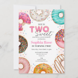 Sprinkled Donut TWEE lief verjaardagsfeestje voor Kaart