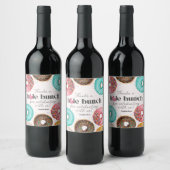 Sprinkled Donut Wine Label Sticker Party (Flessen)