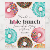 Sprinkled Donut Wine Label Sticker Party (Enkel label)