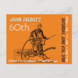 Sprinkler of brandweerman 60e verjaardag Bewaar de Aankondigingskaart