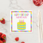 Sprinkles Birthday Cake Personalized Napkins Servet (Insitu)