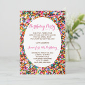 Sprinkles Birthday Party Kaart (Staand voorkant)