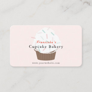Sprinkles Cupcake Blush Pink Bakery Visitekaartje