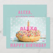 Sprinkles Donut Birthday Cake 1 Flat Wenskaart (Voorkant / Achterkant)