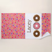 Sprinkles Donuts gepersonaliseerde strandlaken (Voorkant)