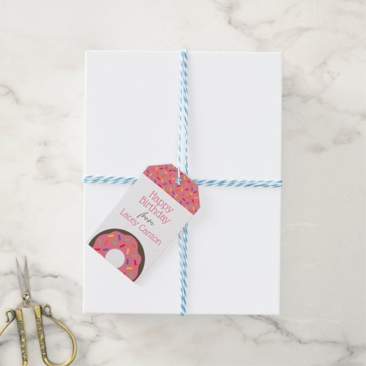 Sprinkles Donuts Personalized Gift Labels Cadeaulabel (Met Touw)
