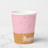 Sprinkles en roze ijs Verjaardag Papieren Bekers (Voorkant)