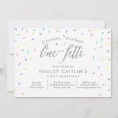 Sprinkles First Birthday Invitation, Cute confetti Kaart (Voorkant)