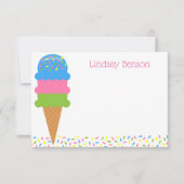 Sprinkles Ice Cream Cone Personated Note Cards Bedankkaart (Voorkant)