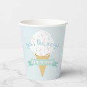 Sprinkles Ice Cream Hier is de Scoop Birthday Papieren Bekers (Voorkant)
