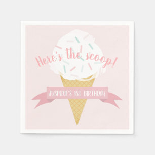 Sprinkles Ijs Pink Here's the Scoop Verjaardag Servet