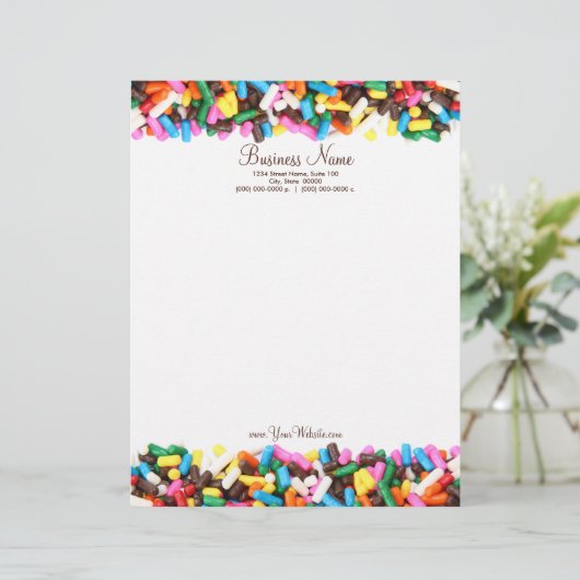 Sprinkles Letterhead Briefhoofd Sjabloon (Staand voorkant)