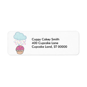 Sprinkles op Cupcake regenen Etiket