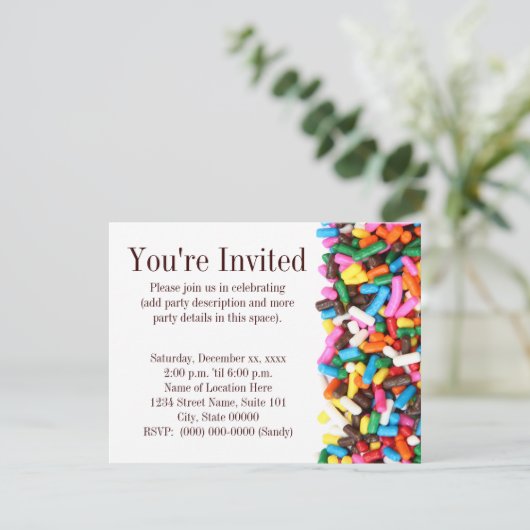 Sprinkles Uitnodiging (Staand voorkant)