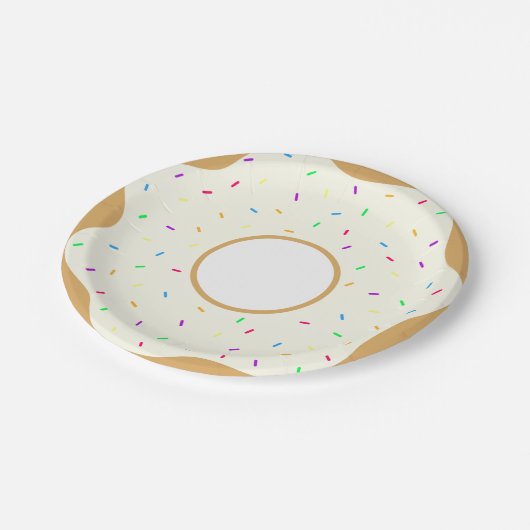 Sprinkly Donut Papieren Bordje (Gekanteld)