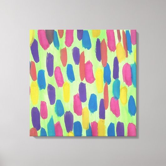 Sprint Groene Brushstrokes Abstracte Canvas Print (Voorkant)