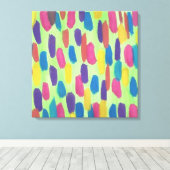 Sprint Groene Brushstrokes Abstracte Canvas Print (Insitu (Houten vloer))