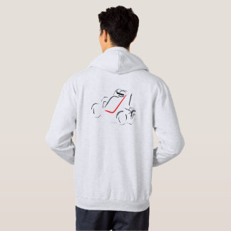 Sprintcar 01 Zwart en Rood op As Back Hoodie