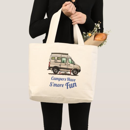 Sprinter Camper Van RV happy camper Grote Tote Bag (Voorkant (product))
