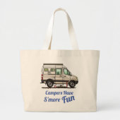 Sprinter Camper Van RV happy camper Grote Tote Bag (Voorkant)