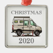 Sprinter Camper Van RV happy camper Metalen Ornament (Voorkant)