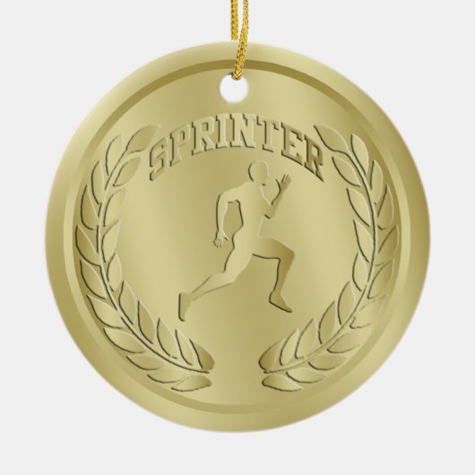 Sprinter Gold Toned Medal Ornament (Voorkant)
